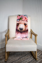 Load image into Gallery viewer, Cute Bear Floral Minky Blanket Infant
