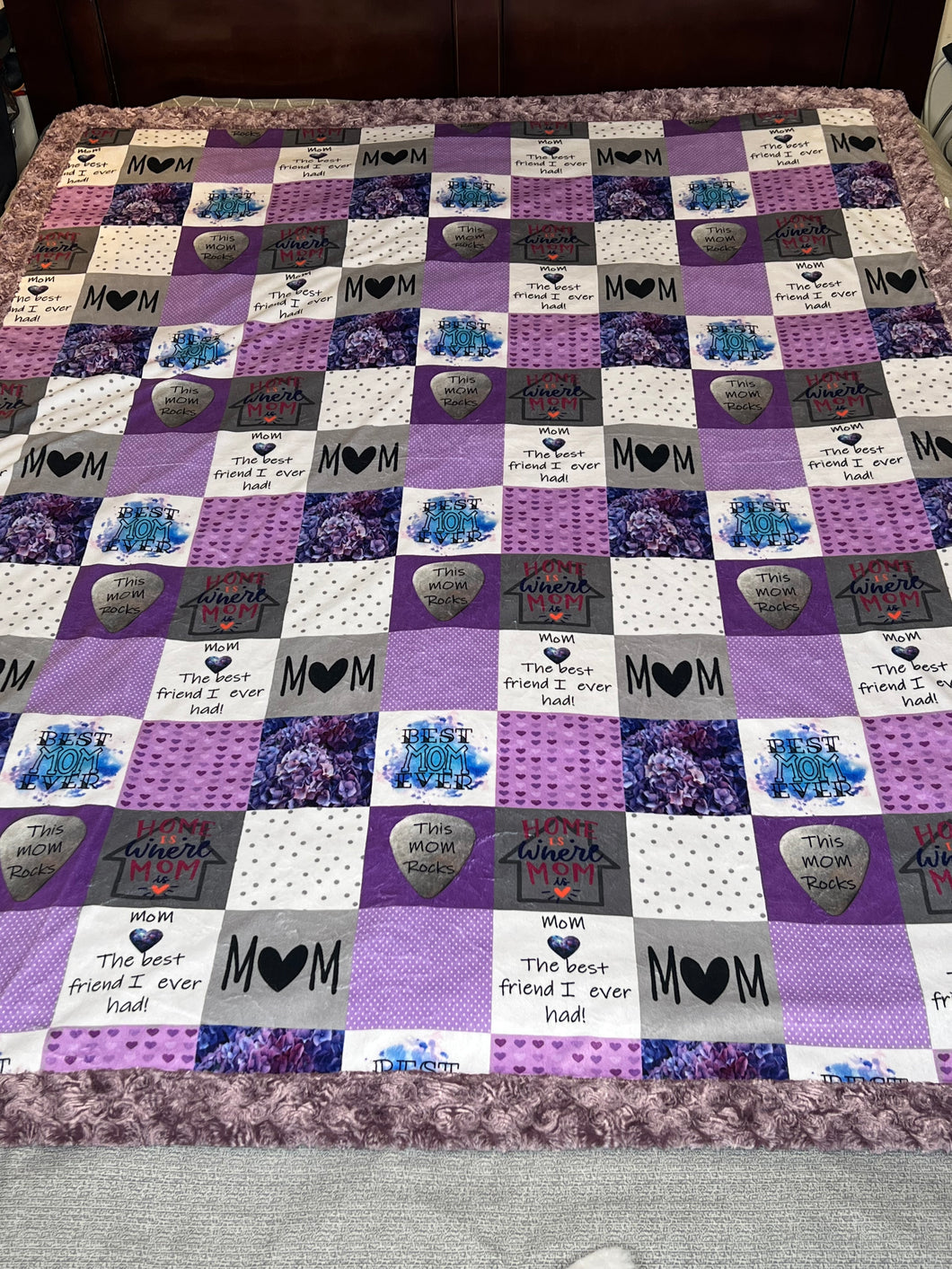 Mom Minky blanket. Purple Mega