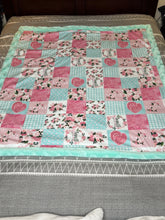 Load image into Gallery viewer, Mom Minky blanket. Mint green back.

