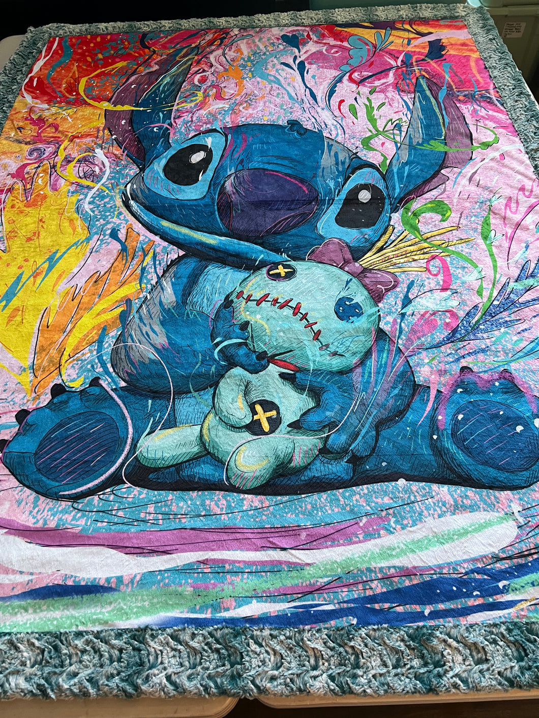 Rainbow Stitch. Mega Minky Blanket