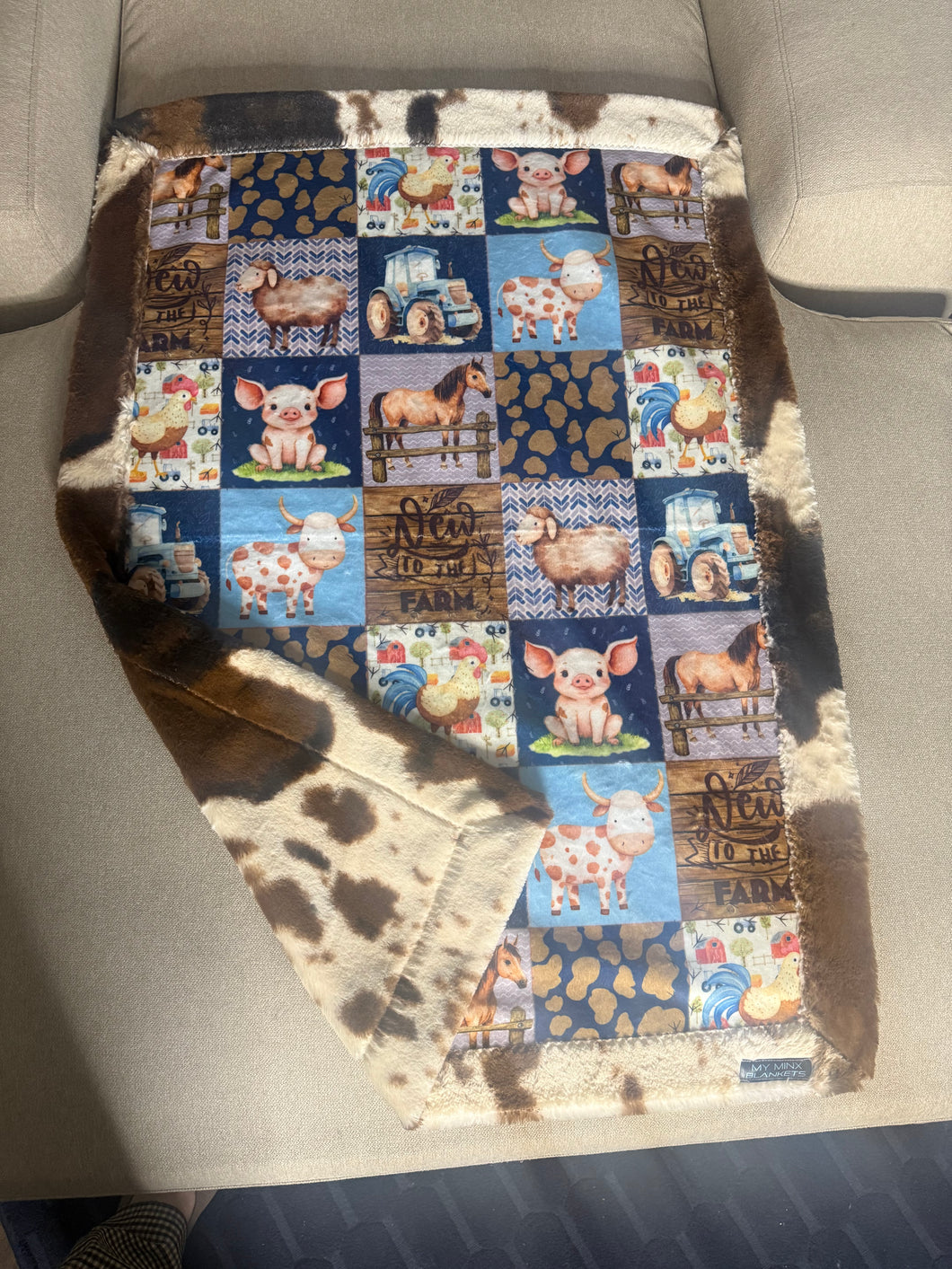 Cowboy themed Minky Blanket Infant
