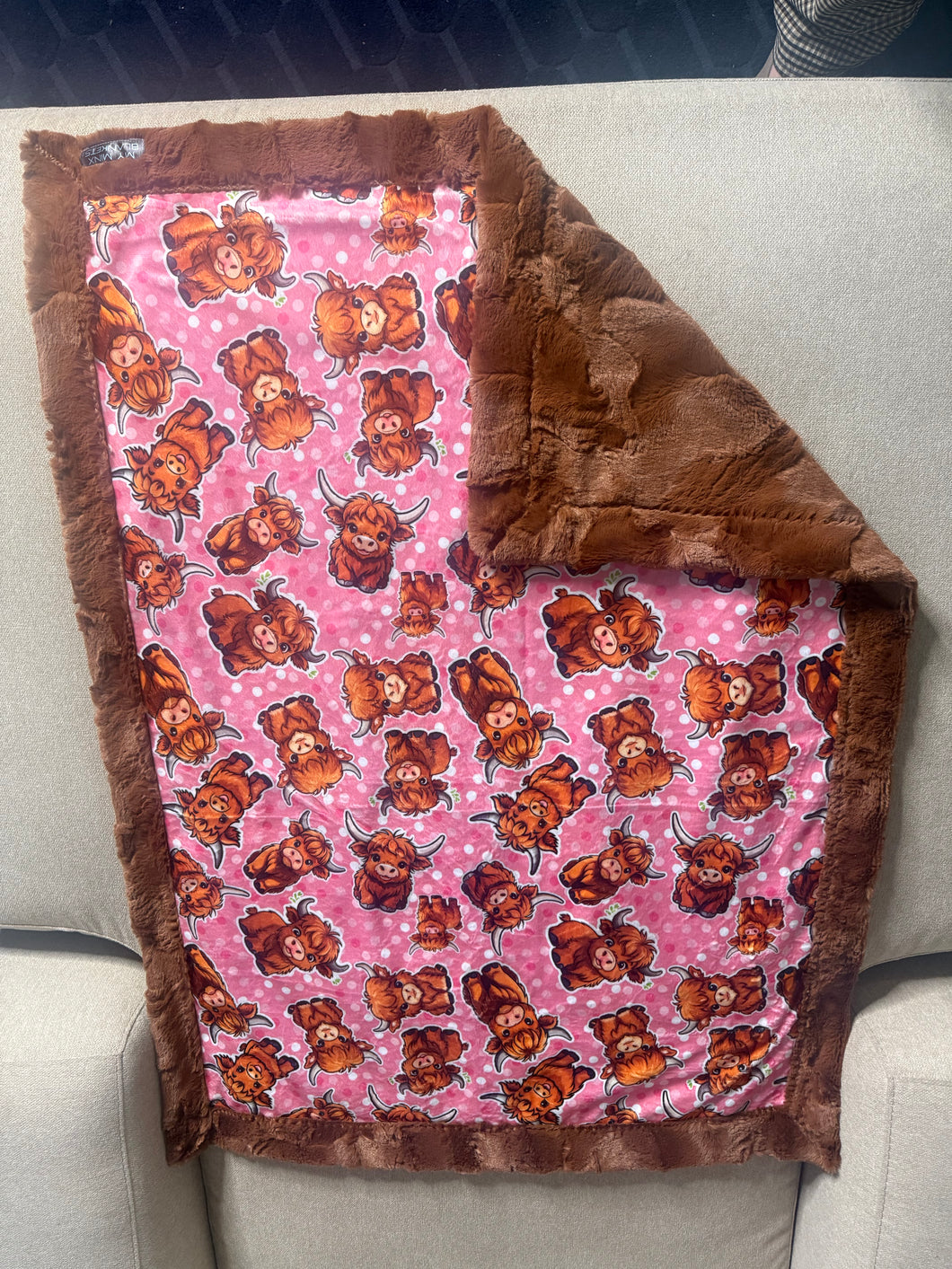 Cute cow  Minky Blanket Infant