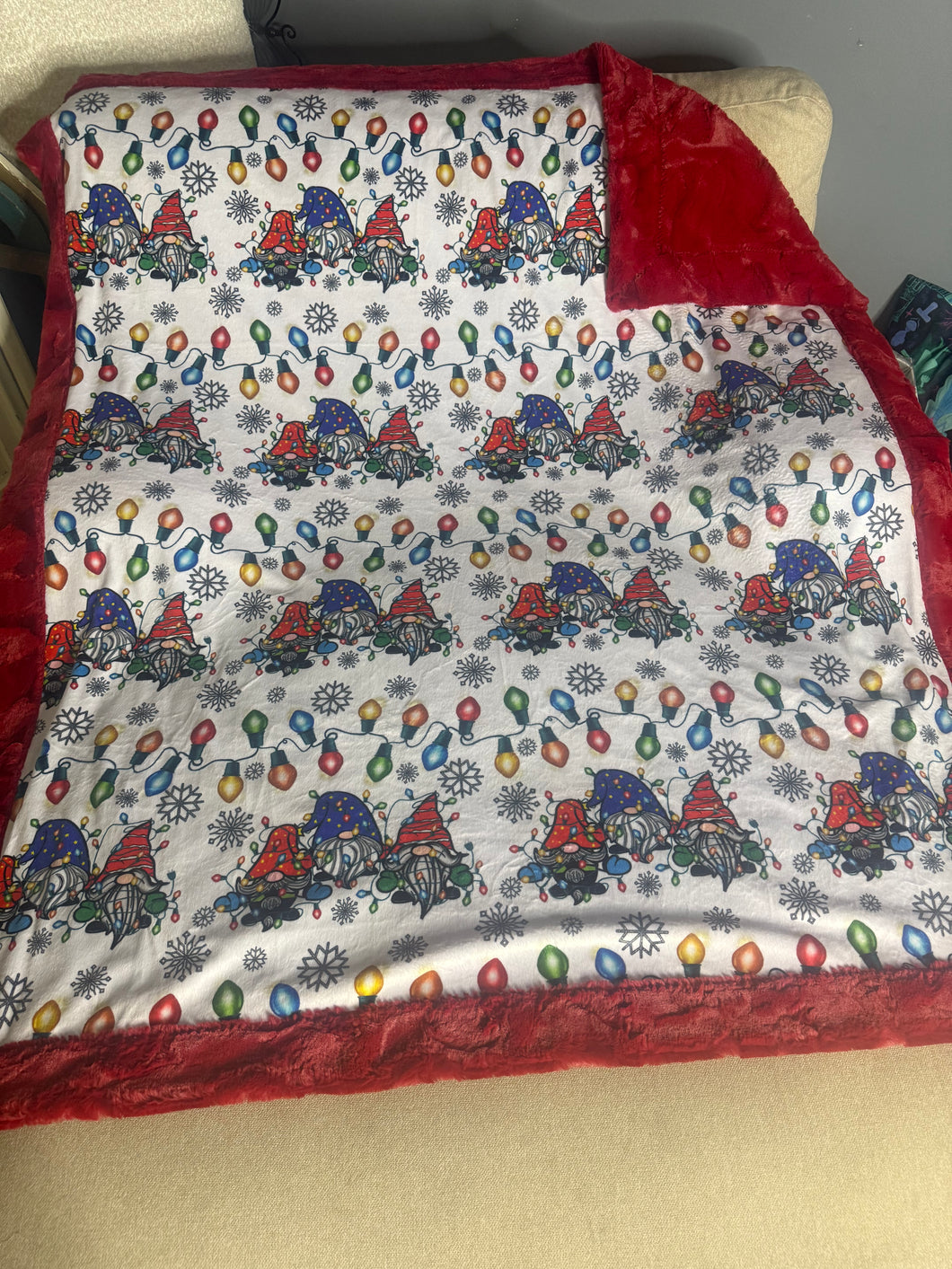 Christmas Gnome Minky Blanket movie
