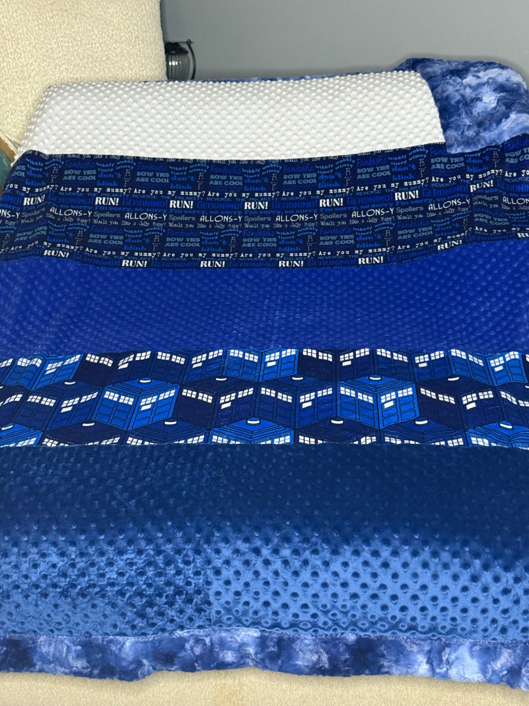 Dr Who Stripe Minky Blanket