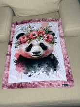 Load image into Gallery viewer, Cute Panda Floral Minky Blanket Infant
