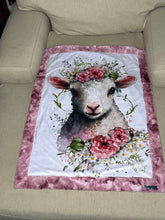 Load image into Gallery viewer, Cute Sheep Floral Minky Blanket Infant
