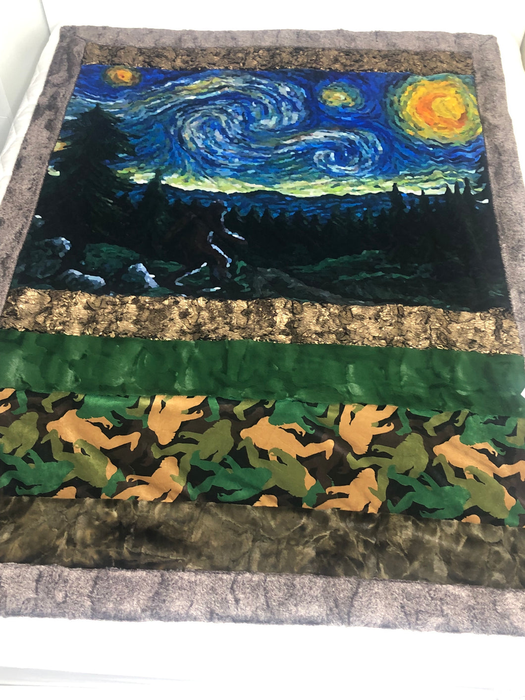 Bigfoot Starry Night Mega Minky Blanket