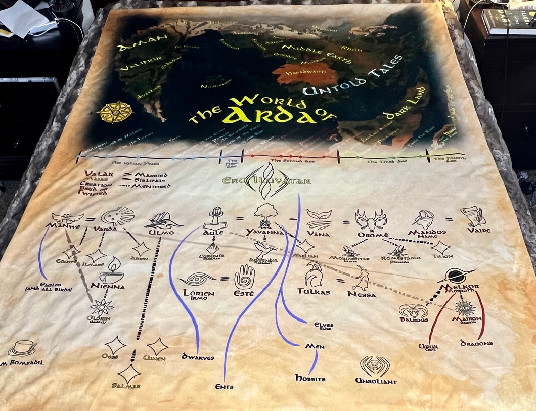 Rings of power map of Arda . Lotr