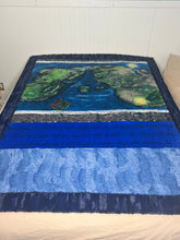 Load image into Gallery viewer, Map of Undying Lands, Middle Earth, &amp; Numenor Mega Minky blanket
